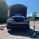 My E46 sticking out it’s tongue at me... actually, that’s my jacking pad (actually a small piece of scrap hardwood flooring) because for some reason that seemed like an OK place to put it.